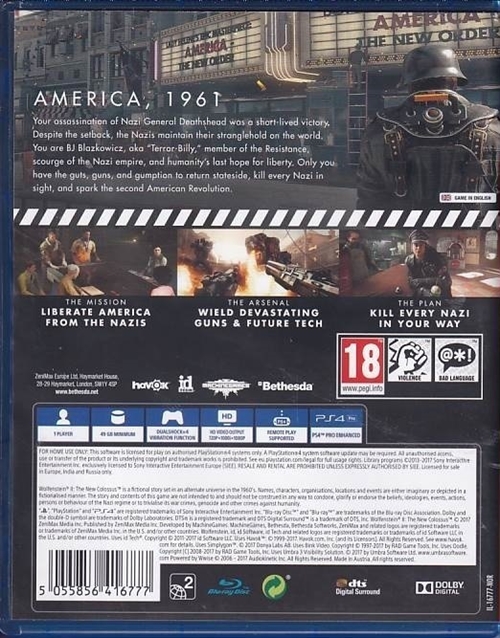 Wolfenstein 2 - The New Colossus - PS4 (B Grade) (Genbrug)